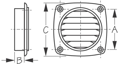 Sea-Dog Flat Round Louvered Vent/Drain Cover