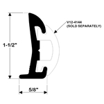 Taco Marine V21-9678 Rigid Black Rub Rail 1-1/2" x 5/8" | Blackburn Marine Rub Rail