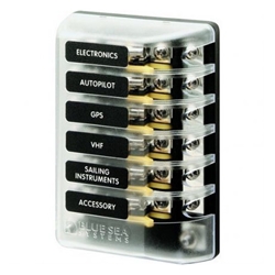 Blue Sea Systems ST Glass 6 Circuit Fuse Blocks with Cover | Blackburn Marine