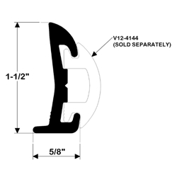 Taco Marine V21-9678 Rigid Black Rub Rail 1-1/2" x 5/8" | Blackburn Marine Rub Rail